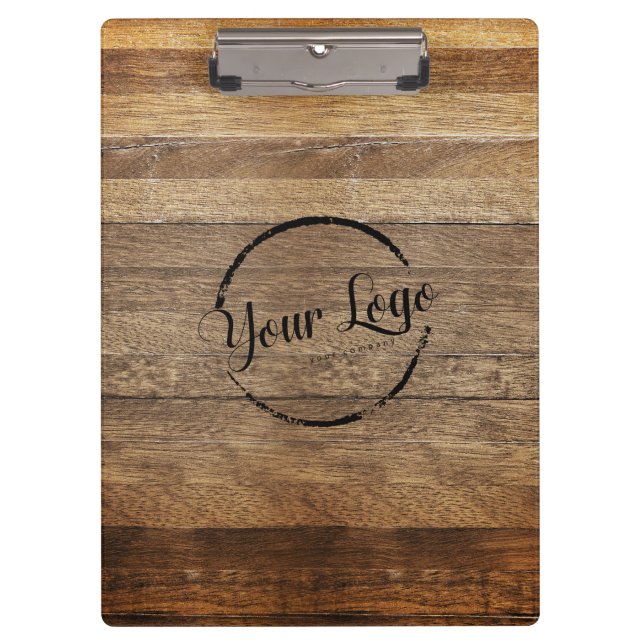 Add your logo rustic barn wood  clipboard (Front)