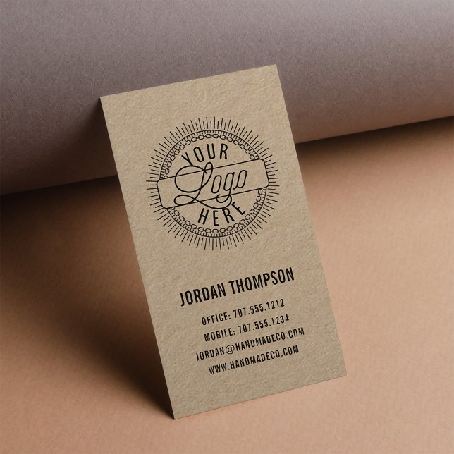 Add Your Logo | Rustic Modern Kraft Business Card (Creator Uploaded)