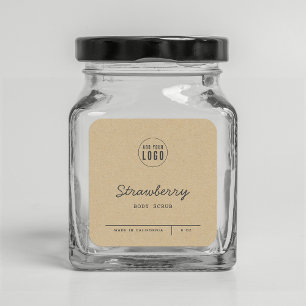 Add Your Logo Script Lines Kraft Product Label