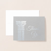 Add Your Logo Silver Foil Thank You Cards | Pillar