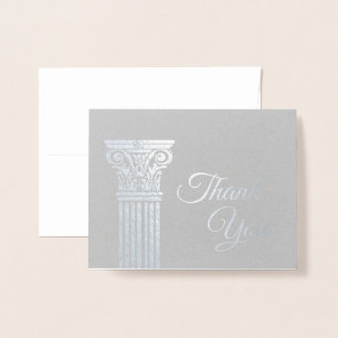 Add Your Logo Silver Foil Thank You Cards Pillar