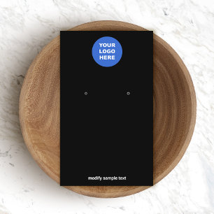 Add Your Logo Simple Black Earring Display Card