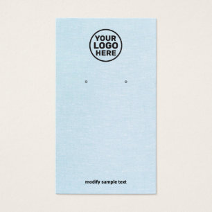 Add Your Logo Simple Blue Earring Display Card