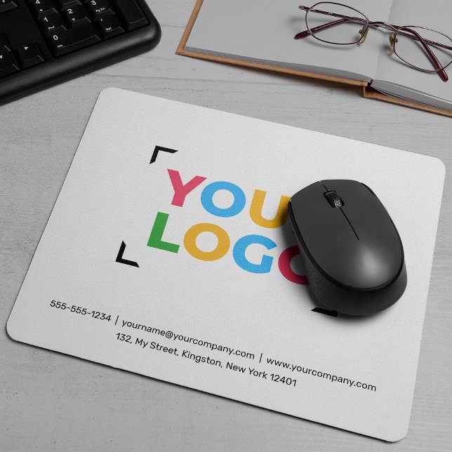 Add Your Logo Simple Business Promotional White Mouse Pad (Creator Uploaded)