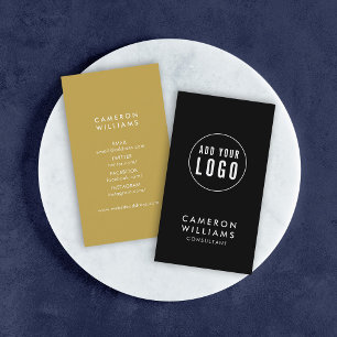 Add Your Logo Simple Editable Colour Social Media Business Card