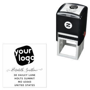 Add Your Logo Simple Elegant Business Professional Self-inking Stamp