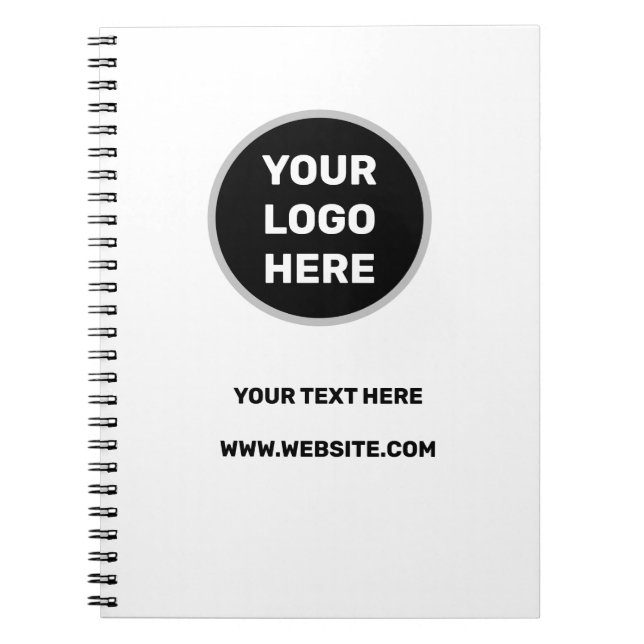 ADD YOUR LOGO SIMPLE MINIMAL TEXT STYLE PLANNER NOTEBOOK (Front)