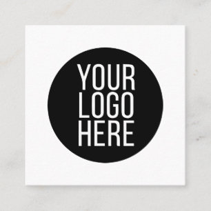 Add Your Logo Simple Minimalist Editable Color Square Business Card
