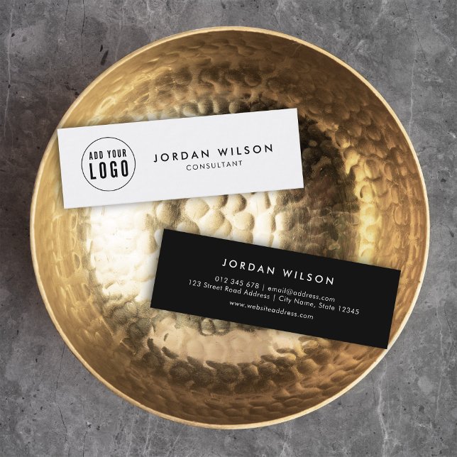 Add Your Logo Simple Minimalist Editable Colour Mini Business Card (Creator Uploaded)