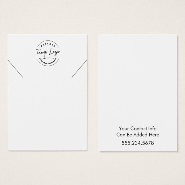 Add Your Logo Simple White Earring Holder Display (Front & Back)