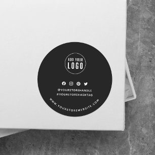 Add Your Logo Social Media Custom Color Branding Classic Round Sticker