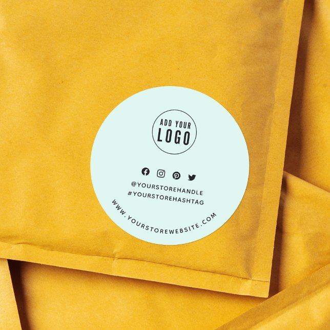 Add Your Logo Social Media Custom Colour Branding Classic Round Sticker (Creator Uploaded)