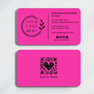 Add Your Logo Social Media QR Code Corporate Busin Business Card