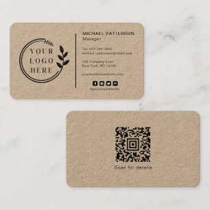 Add Your Logo Social Media QR Code Corporate Business Card