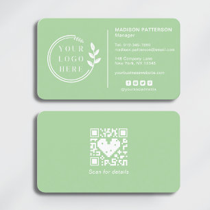 Add Your Logo Social Media QR Code Corporate Business Card