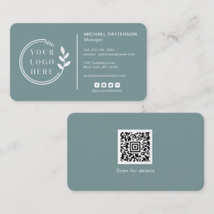 Add Your Logo Social Media QR Code Corporate Business Card