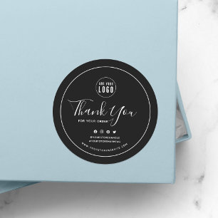 Add Your Logo Social Media Thank You Custom Color Classic Round Sticker