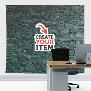 Add your logo Stone Slates Zoom Backdrop Green Tapestry