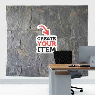 Add your logo Stone Slates Zoom Backdrop Grey Tapestry