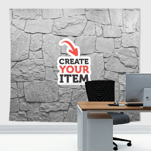 Add your logo Stone Slates Zoom Backdrop LightGray Tapestry