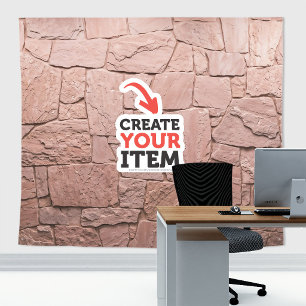 Add your logo Stone Slates Zoom Backdrop Pink Tapestry