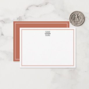 Add Your Logo Terracotta Double Border Business  Card