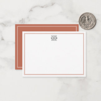 Add Your Logo Terracotta Double Border Business Card