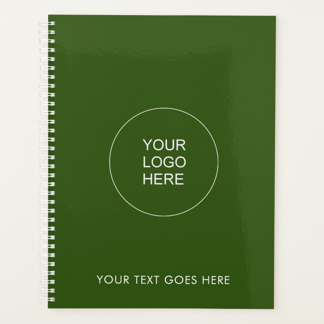 Add Your Logo Text Here Template Forest Green Planner (Front)