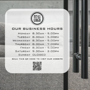 Add Your Logo Text QR Code Business Opening Hours