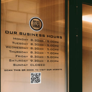 Add Your Logo Text QR Code Business Opening Hours