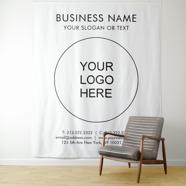 Add Your Logo Text Vertical Extra Large Backdrop Tapestry (In Situ)