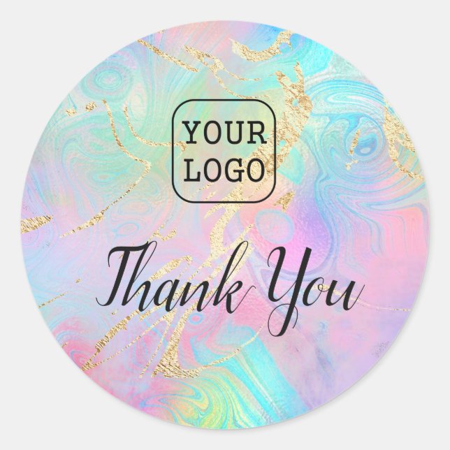 add your logo thank you classic round sticker (Front)