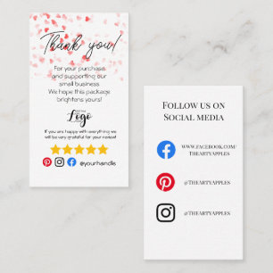 ADD YOUR LOGO thank you order insert heart