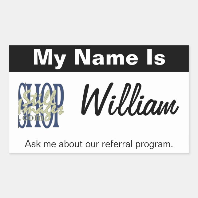 Add Your Logo to this Custom Name Tag (Front)