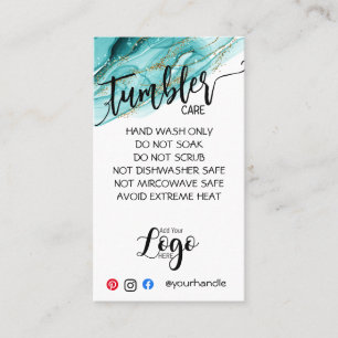 ADD YOUR LOGO TUMBLER CARE CARDS vinyl business