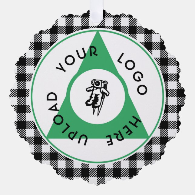 Add Your Logo Unique Holiday Tree Decoration Card (Front)