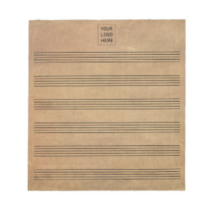 Add Your Logo Vintage Blank Sheet Music 6 Staves   Notepad