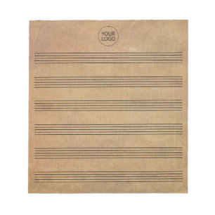 Add Your Logo Vintage Blank Sheet Music 6 Staves Notepad