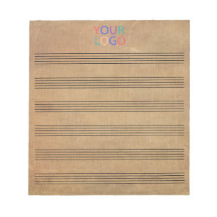 Add Your Logo Vintage Blank Sheet Music 6 Staves Notepad