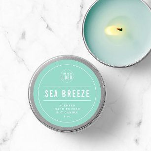 Add Your Logo White Border & Lines Editable Color Classic Round Sticker