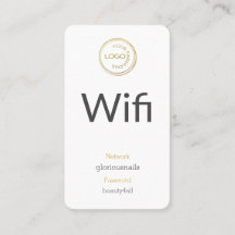 Add your Logo Wifi Network and Password on white