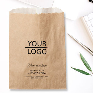 Add your Logo with Custom Text Promotion Kraft Favour Bags