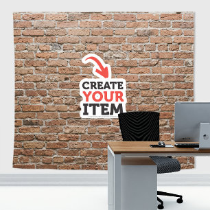 Add your logo Zoom Backdrop Wall Bricks Red Tapestry