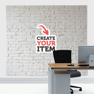 Add your logo Zoom Backdrop Wall Bricks White Tapestry