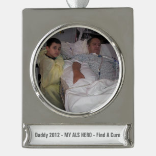 Add your loved one & text Banner  Sliver Plated Silver Plated Banner Ornament