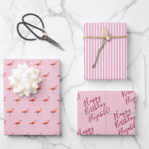Add Your Message 3 Sheets Pink Flamingo