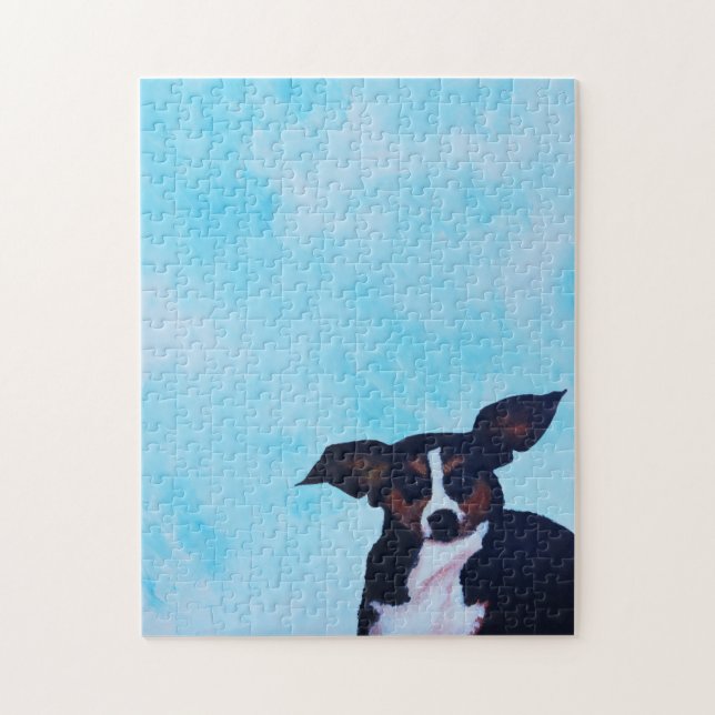 Add Your Message, Blue Sky, Floppy Ear Dog Jigsaw Puzzle (Vertical)