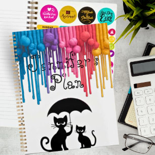 Add Your Message Sarcastic Humour Kitty Planner