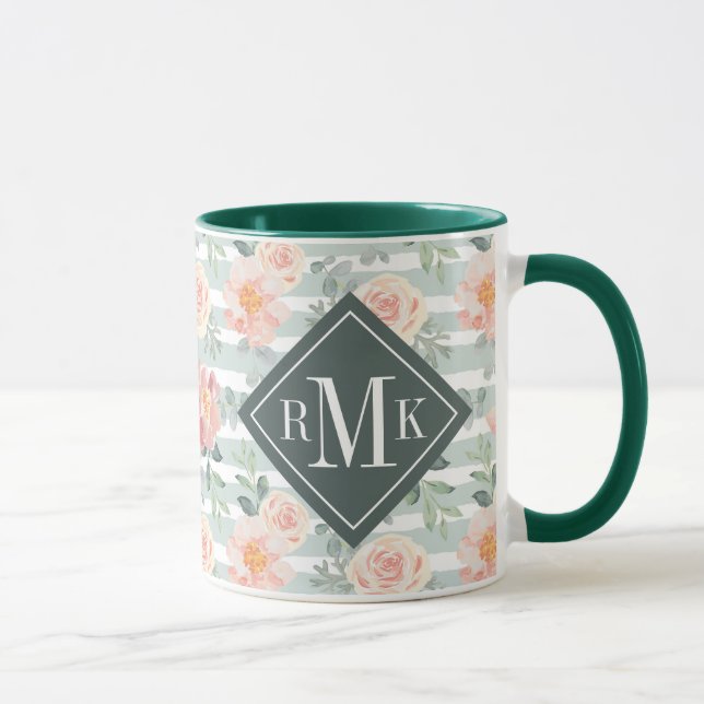 Add Your Monogram | Alicia Rose Stripe Pattern Mug (Right)