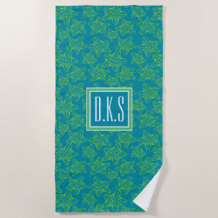 Add Your Monogram   Starfish Crowd Pattern Beach Towel